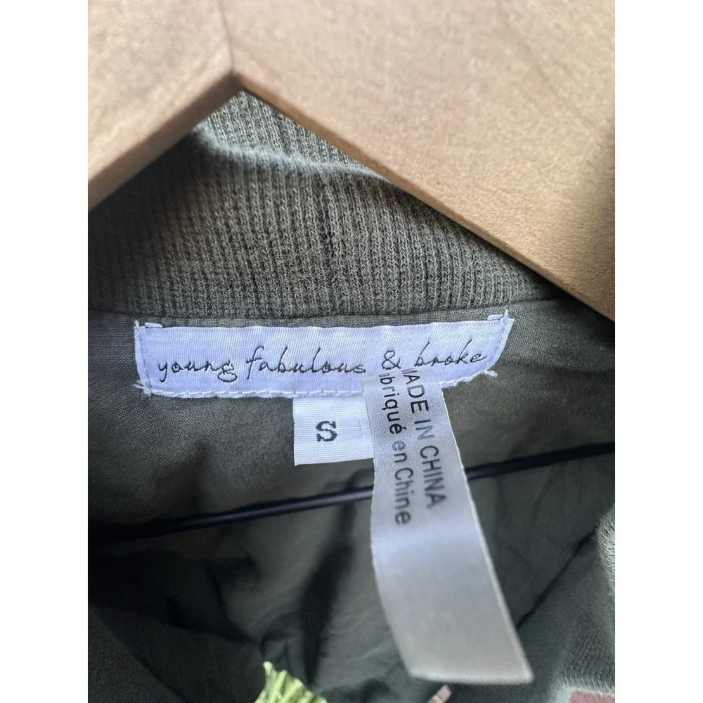 Young Fabulous & Broke Fara Convertible Cropped Utility‎ Jacket Green Size Small